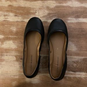 Black Lucky Brand Leather Emmie Ballet flats